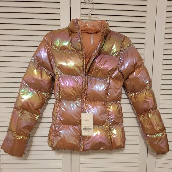 Fabletics Palmer Shine Puffer Jacket; Iridescent Copper/Birchwood; Size XS, NWT - Picture 6 of 8